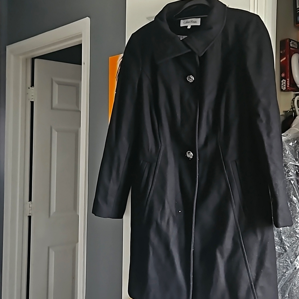 Calvin Klein black overcoat